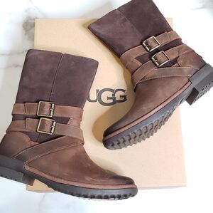 Ugg Lorna Brown Waterproof Winter Boots Size 6 NEW